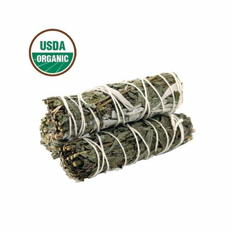 Mugwort and White Sage Organic Smudge Stick (4 in.)