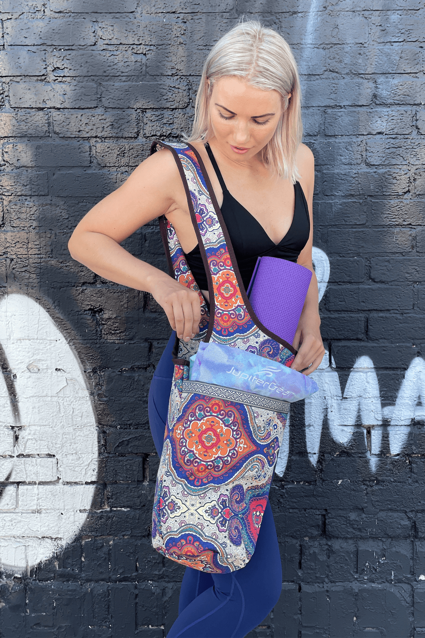 JupiterGear Yoga Mat Carrying Tote Bag with Large Pockets